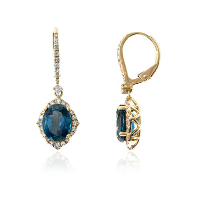 Orecchini in oro con Topazio Blu Londra