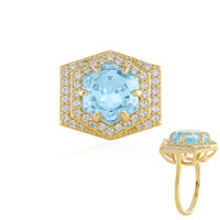 Anello in argento con Topazio Blu Cielo