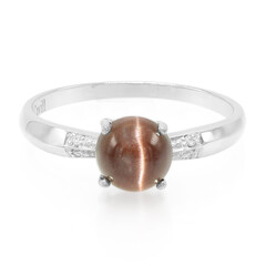 Anello placcato in platino con Scapolite Occhio di Gatto