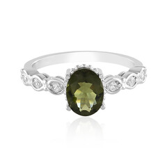 Anello in argento con Moldavite