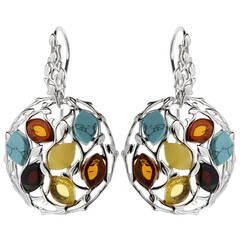 Orecchini in argento con Ambra Baltica