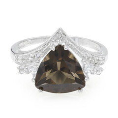 Anello in argento con Quarzo Fumè
