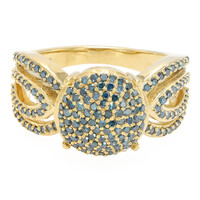 Anello placcato in oro con Diamante Fancy