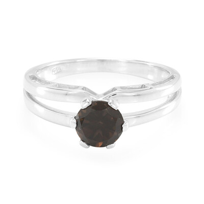 Anello in argento con Quarzo Fumè