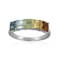 Anello in argento con Topazio Blu Londra