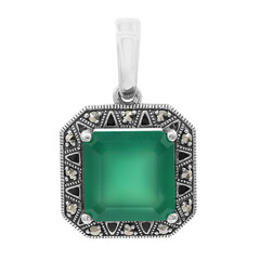 Ciondolo in argento con Calcedonio Verde