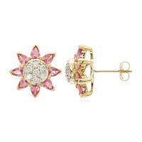 Orecchini in oro con Zaffiro Padparadscha (non riscaldato) (AMAYANI)