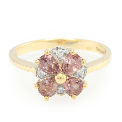 Anello in oro con Zaffiro Padparadscha (non riscaldato) (AMAYANI)