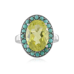 Anello in argento con Quarzo Ouro Verde