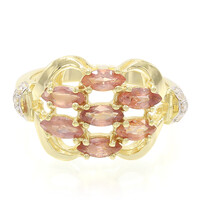 Anello in oro con Zaffiro Padparadscha (non riscaldato) (AMAYANI)