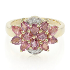 Anello in oro con Zaffiro Padparadscha (non riscaldato)