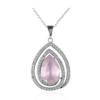 Collana in argento con Quarzo porpora pastello