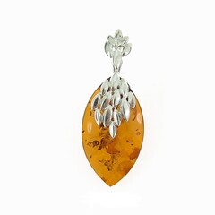 Ciondolo in argento con Ambra Baltica