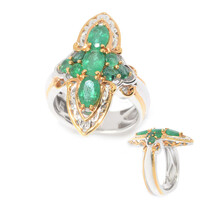 Anello in argento con Smeraldo Zambia (Gems en Vogue)