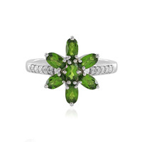 Anello in argento con Diopside Russo