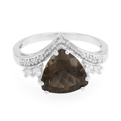 Anello in argento con Quarzo Fumè