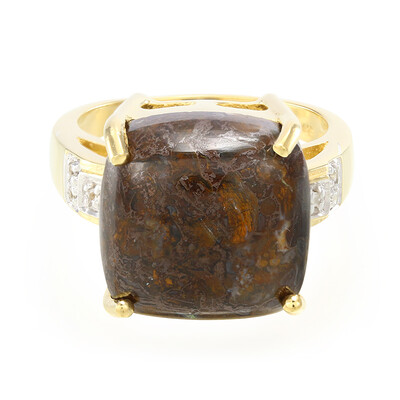 Anello placcato in oro con Quarzo Dinosauro