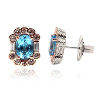 Orecchini in argento con Topazio Blu Svizzero (Dallas Prince Designs)