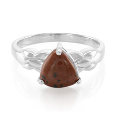 Anello in argento con Ossidiana Mogano