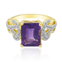 Anello in argento con Ametista Zambiana
