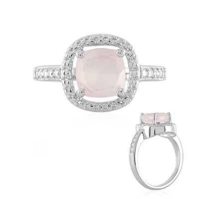 Anello in argento con Quarzo Rosa