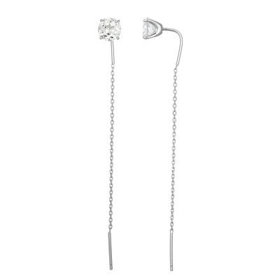Orecchini in argento con Topazio Bianco
