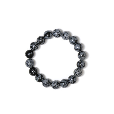 Bracciale con Ossidiana Fiocco di Neve
