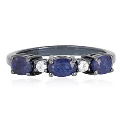 Anello in argento con Zaffiro Blu del Madagascar