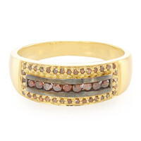 Anello placcato in oro con Diamante Fancy