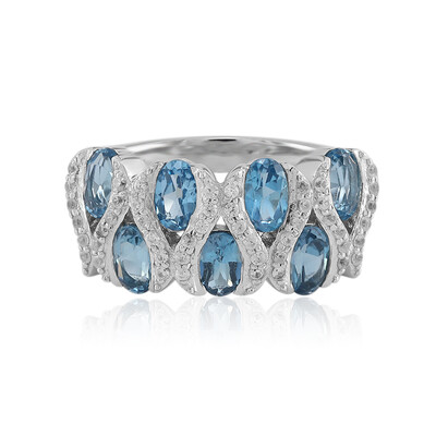 Anello in argento con Topazio Blu Londra
