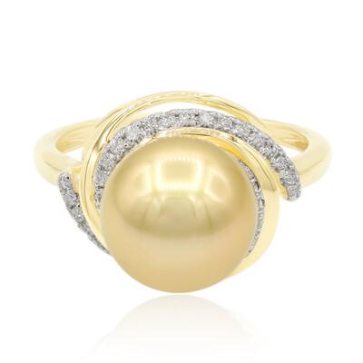 Anello in oro con Perla Dorata dei Mari del Sud (TPC)
