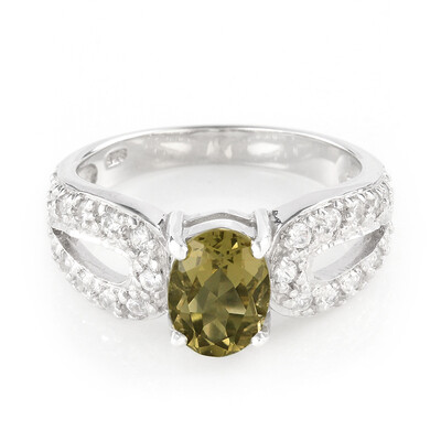 Anello in argento con Quarzo Oliva
