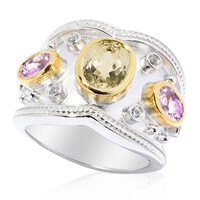 Anello in argento con Kunzite Canarino (Dallas Prince Designs)