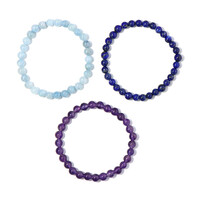 Set bracciali con Ametista, Acquamarina &amp; Lapislazzuli