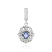Ciondolo in argento con Zaffiro Ceylon Blu