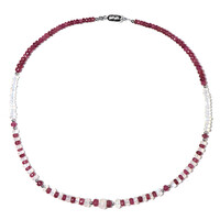 Collana in argento con Pietra di Luna Arcobaleno (Riya)