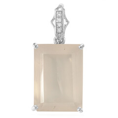 Ciondolo in argento con Calcedonio Rosa