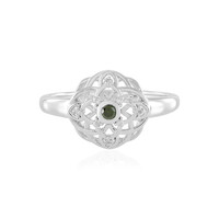 Anello in argento con Diamante Verde I2