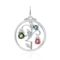 Ciondolo in argento con Tormalina Verde (VIENNA 1903)