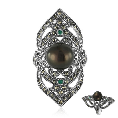 Anello in argento con Perla Tahitiana (Annette classic)