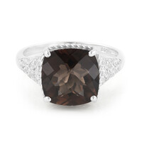 Anello in argento con Quarzo Fumè