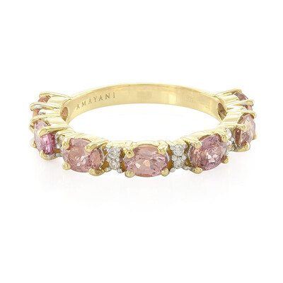 Anello in oro con Zaffiro Padparadscha (non riscaldato) (AMAYANI)