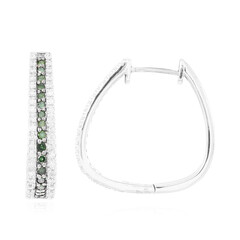 Orecchini in argento con Diamante Verde