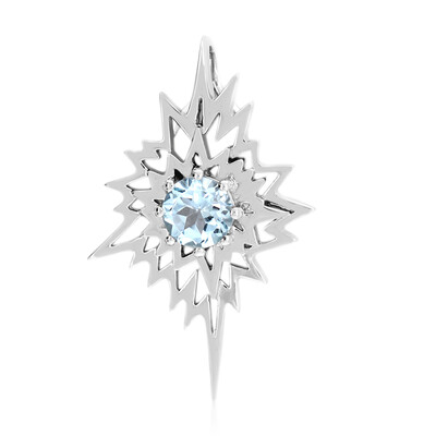 Ciondolo in argento con Topazio Blu Cielo (MONOSONO COLLECTION)
