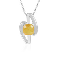 Collana in argento con Zaffiro Giallo del Madagascar