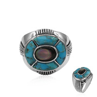 Anello in argento con Turchese Kingman Mohave Blu (Art of Nature)