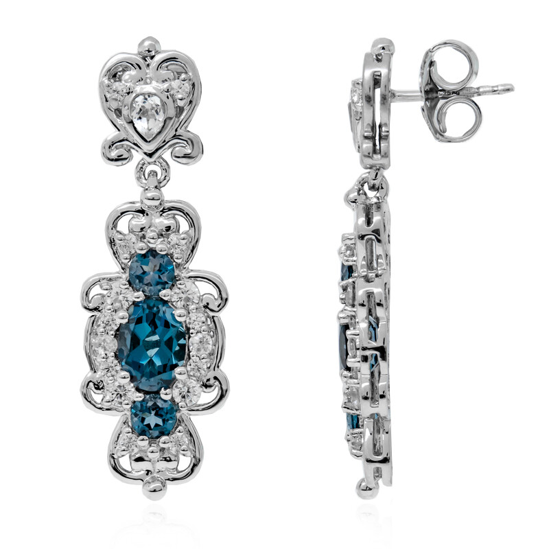 Xen Orecchini con Topazio Blu di Londra di circa 1,10 ct