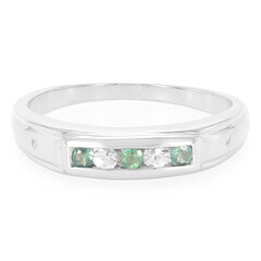 Anello in argento con Alessandrite Brasiliana e Zaffiro Bianco