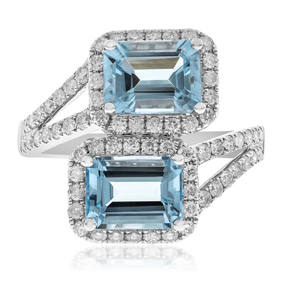 Anello in oro con Acquamarina Brasiliana AAA (CIRARI)