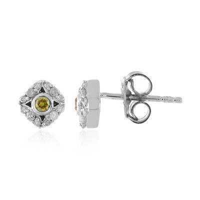 Orecchini in argento con Diamante Giallo I2